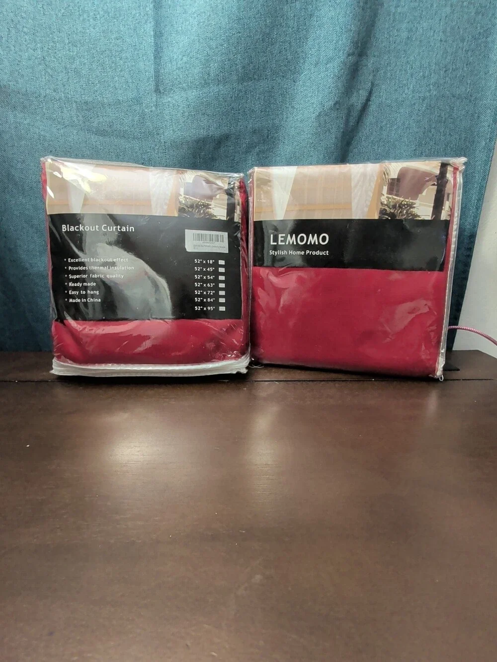 LEMOMO Red Blackout Curtains Set of 2 | 52